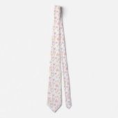 Cravate Motif de ligne florale abstraite moderne (5) (Devant)