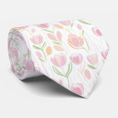 Cravate Motif de ligne florale abstraite moderne (5) (Roulé)