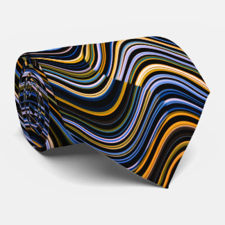 Cravate Motif de ligne incurvée multicolore néon -COOL
