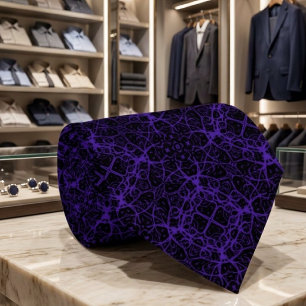 Cravate Motif de ligne ratissée violet abstrait sur fond n