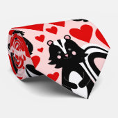 Cravate Motif de l'illustration du coeur rose de Valentine (Roulé)