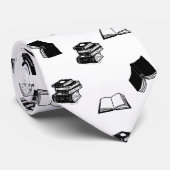Cravate Motif de livre bibliophile moderne (Roulé)