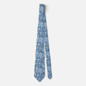 Cravate Motif de l'océan bleu côtier (Devant)