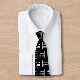 Cravate Motif de logo d'entreprise personnalisé sur face n