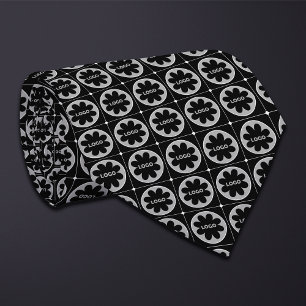Cravate Motif de logo noir rond