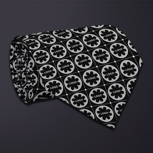 Cravate Motif de logo noir rond