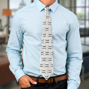 Cravate Motif de logo professionnel personnalisé sur blanc