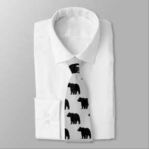 Cravate Motif de l'ours Silhouette Rustique