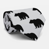 Cravate Motif de l'ours Silhouette Rustique (Roulé)