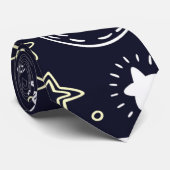 Cravate Motif de lune étoilée  (Roulé)