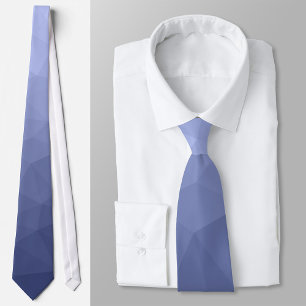 Cravate Motif de maillage géométrique dégradé bleu gris