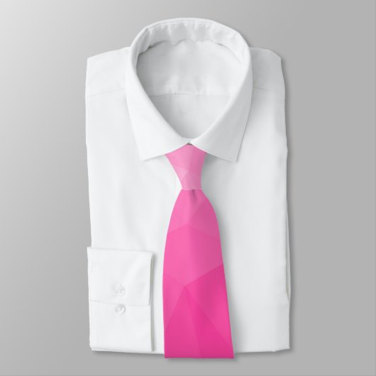 Cravate Motif de maillage géométrique rose chaud (Attaché)