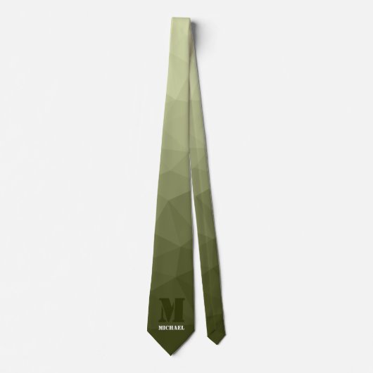 Cravate Motif de maillage géométrique vert clair de l'armé (Devant)