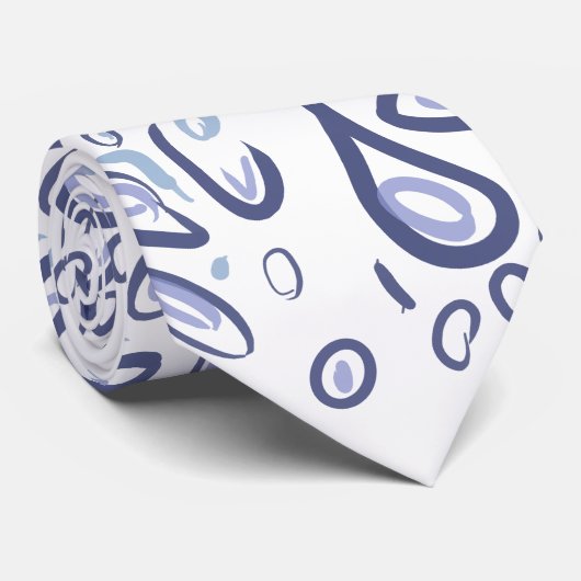 Cravate Motif de mandala bleu (Roulé)