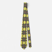 Cravate Motif de mandala psychédélique moderne jaune (Devant)
