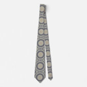 Cravate Motif de mandala sarcelle et crème (Devant)