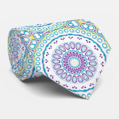 Cravate Motif de mandala sarcelle et violet (Roulé)