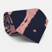 Cravate Motif de marbre chic moderne rose de bleu marine (Roulé)