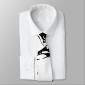 Cravate Motif de marbre noir et blanc moderne (Attaché)