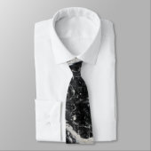 Cravate Motif de marbre noir et blanc moderne (Attaché)