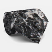 Cravate Motif de marbre noir et blanc moderne (Roulé)