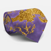 Cravate Motif de marbre noir pourpre de parties (Roulé)