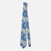 Cravate Motif de marguerite bleu blanc doux (Devant)