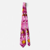 Cravate Motif de marguerite rose (Devant)