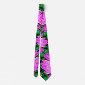 Cravate Motif de marguerite rose et vert (Dos)