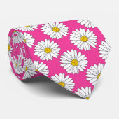 Cravate Motif de marguerite rose jaune (Roulé)