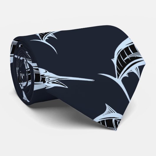 Cravate Motif de Marlin (Roulé)