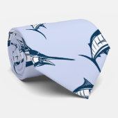 Cravate Motif de Marlin bleu (Roulé)