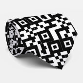 Cravate Motif de mashup de code QR abstrait (Roulé)