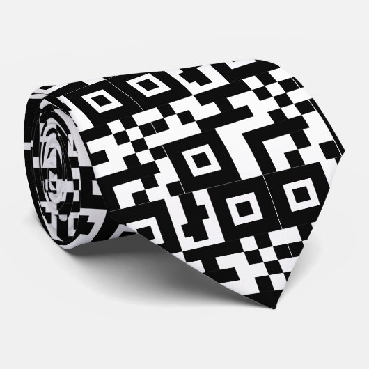 Cravate Motif de masquage de code QR Abstrait (Roulé)