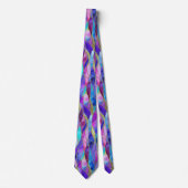 Cravate Motif de mosaïque de verre teinté violet et bleu (Devant)
