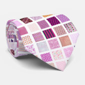 Cravate Motif de mosaïque rose (Roulé)