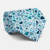 Cravate Motif de mosaïque sarcelle égéenne (Roulé)