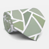 Cravate Motif de mosaïque vert olive (Roulé)