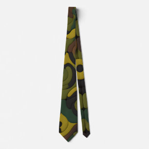 Cravate Motif de mosaïque verte Camouflage