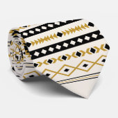 Cravate Motif de Motifs Mixtes Aztec Gold Black Cream (Roulé)