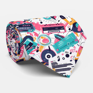 Cravate motif de musique des années 80 cool