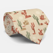 Cravate Motif de nature de cactus du désert (Roulé)