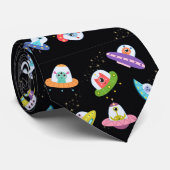 Cravate Motif de navires UFO (Roulé)