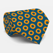 Cravate Motif de Navy et Orange Dot Circle (Roulé)