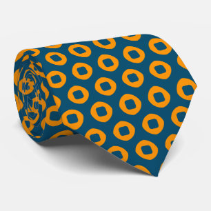 Cravate Motif de Navy et Orange Dot Circle