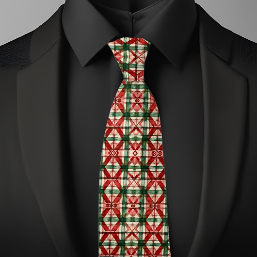 Cravate Motif de Noël de la ferme rustique