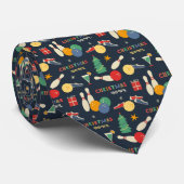 Cravate Motif de Noël rétro (Roulé)