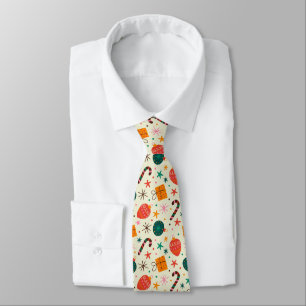 Cravate Motif de Noël rétro et cadeau
