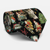 Cravate Motif de Noël Rétro Festif Vintage (Roulé)