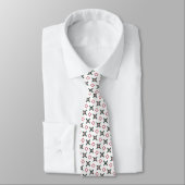 Cravate Motif de Noël Rouge Blanc et Vert (Attaché)